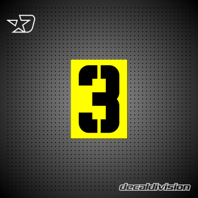 Reflective Number Sticker 3 - Stencil Square Reflective Number Sticker 3 - Stencil Square